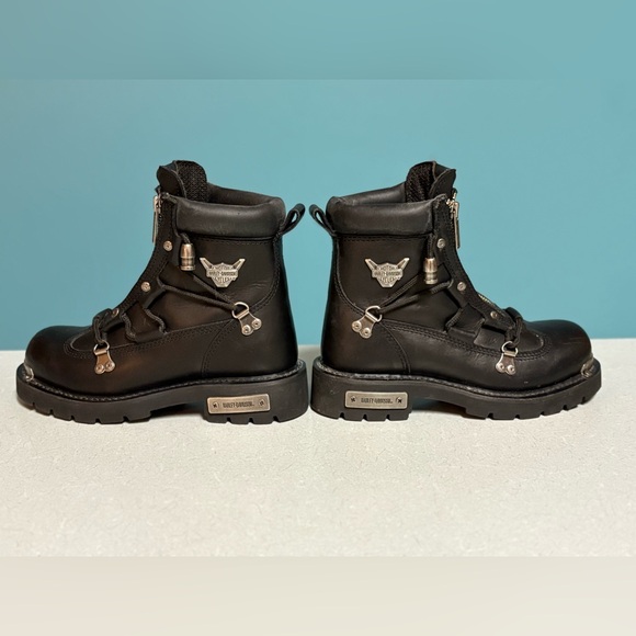 Harley-Davidson Shoes - Harley-Davidson Black Motorcycle Boots with Silver Accents Size 6 NWOB